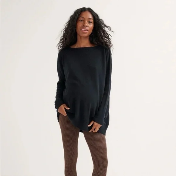Hatch Maternity 100% Cashmere Sweater in Black, O/S - Picture 3 of 12